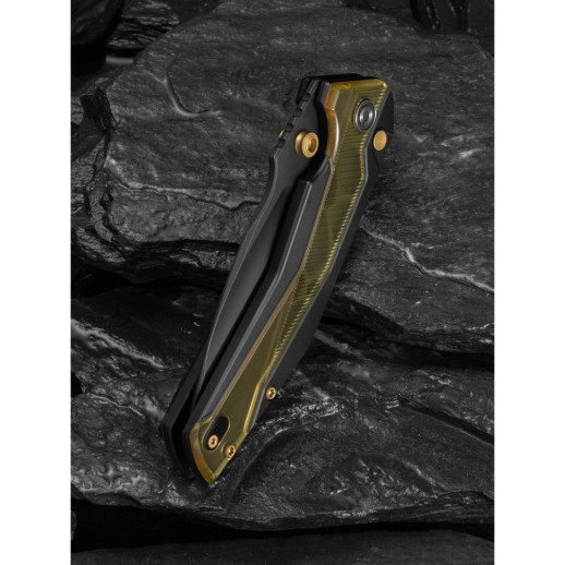 Нож складной туристический Civivi Wellmax (9.1 см) 14C28N / Aluminum черный / желтый