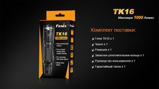 Фонарь ручной Fenix TK16 XM-L2 U2 (повреждённая упаковка) УЦЕНКА
