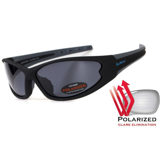 Очки BluWater Daytona-4 Polarized (gray) черные
