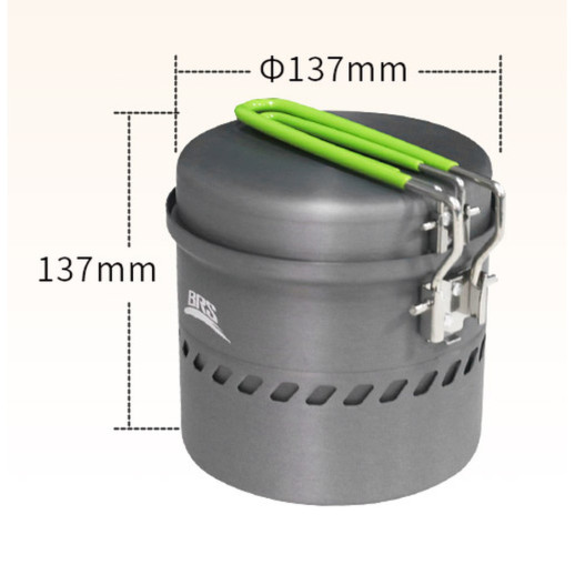 Набор туристической посуды (кастрюля + сковорода) BRS-TS19A, 1л, алюминий