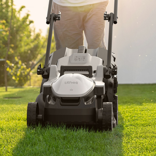 Аккумуляторная газонокосилка Litheli, питание от павербанка (УМБ Litheli Power Bank 20000 mAh, 45 W, 4А, 1 шт в комплекте)