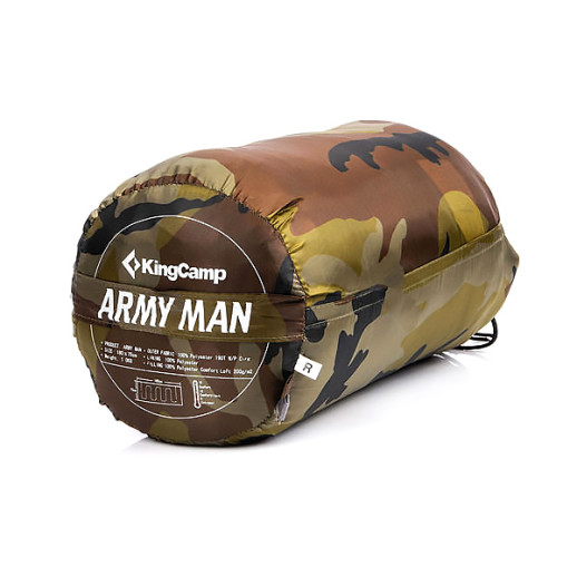 Спальный мешок KingCamp ARMY MAN (KS3135) Camo, правый