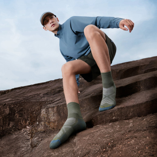 Носки туристические облегченные с амортизацией Naturehike CYY2611FS010, L, зеленые