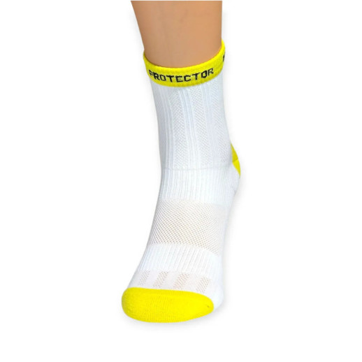 Компрессионные носки защитные летние Protector ShortDry Ultra желто-белые БЕГУ ЗА ЯЗЫК L 44-47