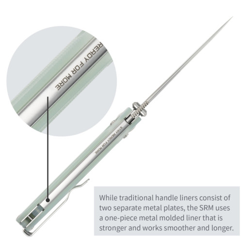 Нож складной SRM Terrier 258L-GC, полупрозрачный зеленый