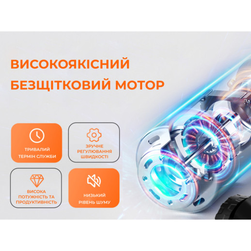 Аккумуляторная газонокосилка Litheli, питание от павербанков (УМБ Litheli Power Bank 20000 mAh, 45 W, 4А 2 шт в комплекте)