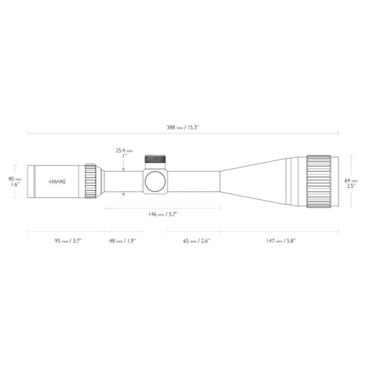 Прицел Hawke Vantage IR AO 4-16х50 сетка .17HMR с подсветкой 1"