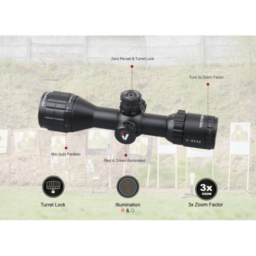 Прицел оптический Vector Optics C3 3-9x32 (25,4 мм) illum. SFP