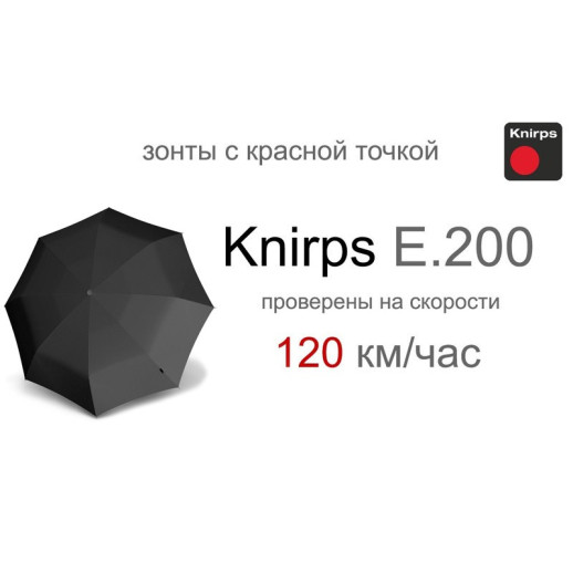Зонт Knirps E.200 Black Авто/Складной/8спиц /D97x28см Kn95 1200 1001