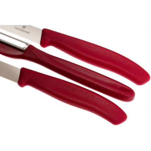Набор кухонный Victorinox SwissClassic Paring Set 3шт с красной ручкой (6.7111.31)