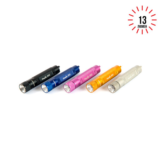 Фонарь-брелок Fenix E01 Nichia, белый, GS LED, 13 лм, синий