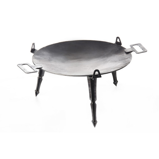 Сковорода туристическая с ручками 480мм толщина 4мм СИЛА