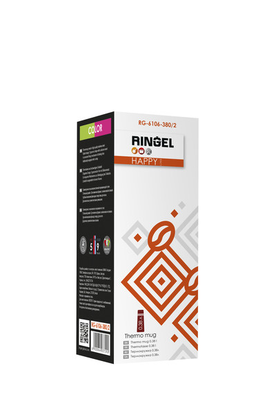 Термокружка Ringel Happy 0.38 мл, розовый