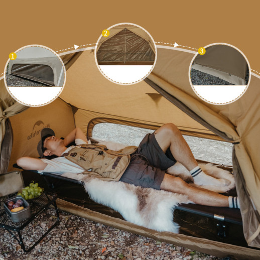 Палатка одноместная с тентом Naturehike CNK2450WS026, коричневая