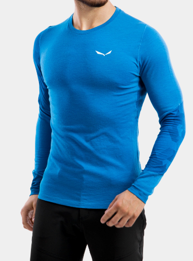 Термофутболка мужская Salewa CRISTALLO WARM AMR L/S TEE - синяя M