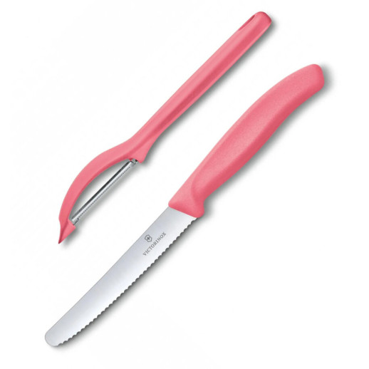 Набор кухонный Victorinox SwissClassic Paring Set (нож, овощечистка Universal) розовый