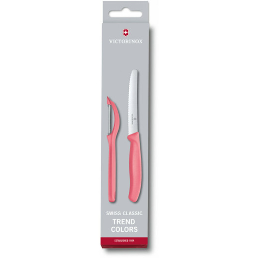 Набор кухонный Victorinox SwissClassic Paring Set (нож, овощечистка Universal) розовый