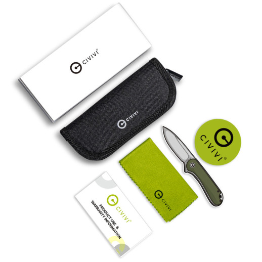 Нож складной Civivi Qubit Green Aluminum C22030E-DS1