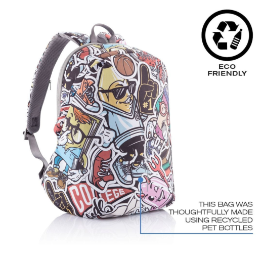 Рюкзак XD Design Bobby Soft Art Graffitti, защита от воровства, порезов