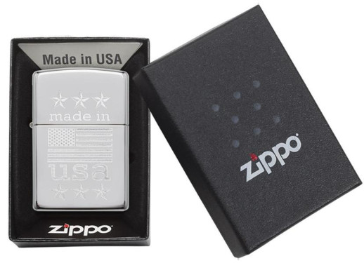 Зажигалка Zippo 250 Made In Usa With Flag 29430