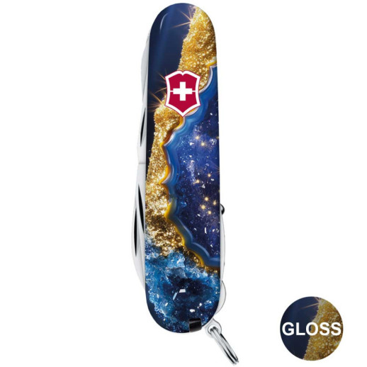 Складной нож Victorinox HUNTSMAN DESIGN Золотисто-голубой кристалл