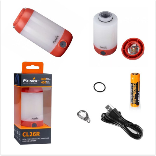 Фонарь кемпинговый Fenix CL26R черный (поврежденная упаковка, в комплекте только кабель, скол)