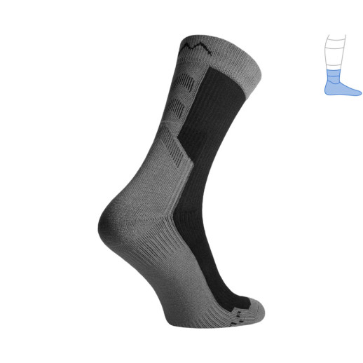 Компрессионные носки защитные демисезонные Protector MidDry+ серо-черные L 44-47