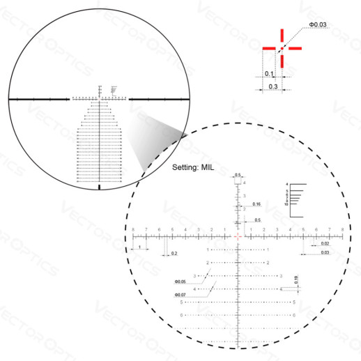 Прицел оптический Vector Optics Continental 5-30x56 (34mm) illum. FFP Ranging