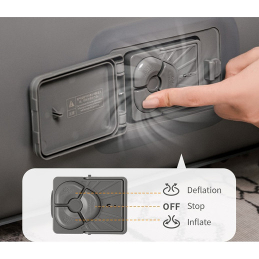 Самонадувающийся матрас, двухместный, со встроенной помпой Naturehike CNK2450WS040, 250 мм, серый