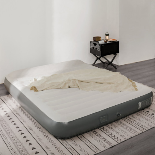 Самонадувающийся матрас, двухместный, со встроенной помпой Naturehike CNK2450WS040, 250 мм, серый