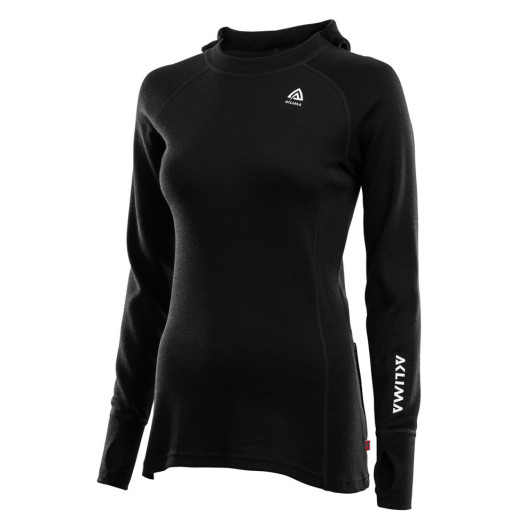 Худи женское Aclima WarmWool 200 Hood Sweater Women Jet Black S