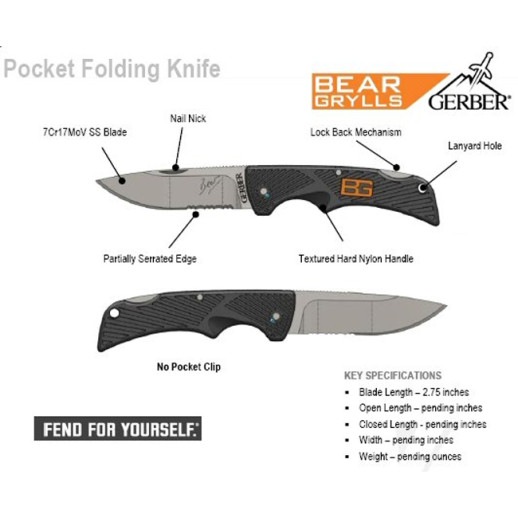 Нож Gerber Bear Grylls Compact Scout 31-000760 Original