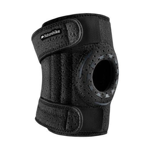 Бандаж на колено туристический с пружинной поддержкой Naturehike Qingyue CNK2650DS010, черный