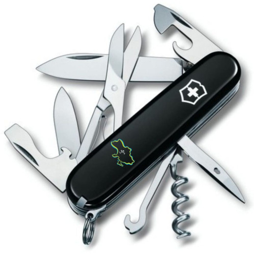 Складной нож Victorinox CLIMBER UKRAINE Границы Украины + Дом 1.3703.3_T1290u