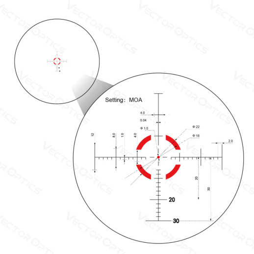 Прицел оптический Vector Optics Mustang 1-4x24 (30 мм) illum. FFP