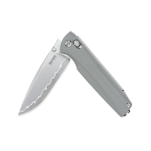 Нож складной туристический SRM Terrier (9 см) 140Cr/G10 серый