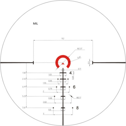 Прицел оптический XD Precision Black-C.Q.B, 1-6x24 IR, BDC, F1