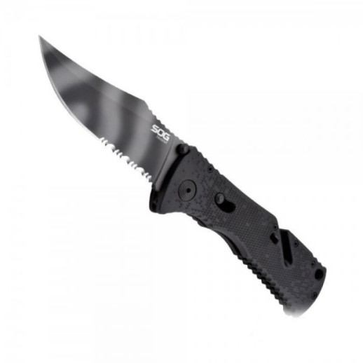 Нож SOG Trident Black Blade полусеррейтор (TF3-BX)