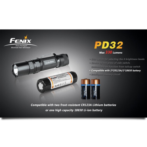 Карманный фонарь Fenix PD32, серый, XP-G LED S2, 740 люмен