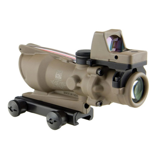 Комплект Trijicon Прицел оптический ACOG 4x32 BAC и прицел коллиматорный RMR 3.25 МОА FDE