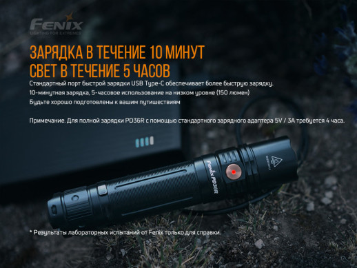 Фонарь ручной Fenix PD36R+фонарь ручной Fenix E01 V2.0 в подарок (без серийного номера)