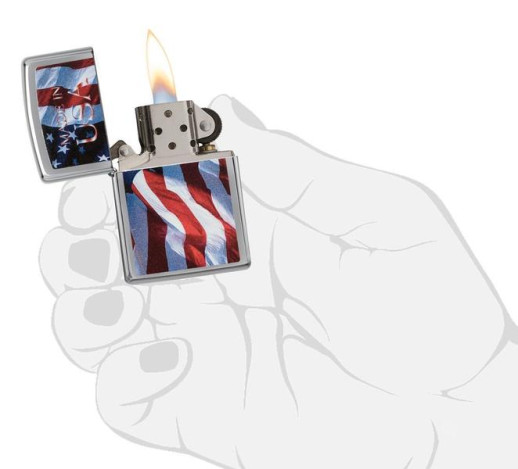 Зажигалка Zippo 200 Made In Usa Flag 24797
