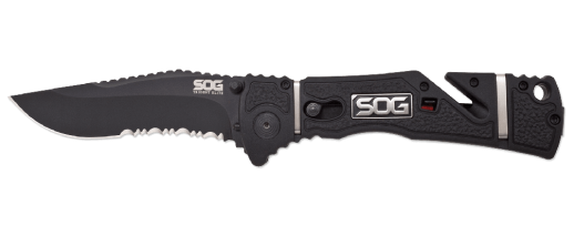 Нож SOG Trident Elite Black Blade полусеррейтор (TF106-BX)