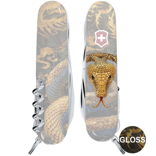 Складной нож Victorinox HUNTSMAN ZODIAC Деревянная змея 1.3713.3.Z4280pk