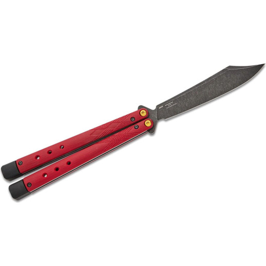 Нож Benchmade Necron, balisong, ruby ​​red G10
