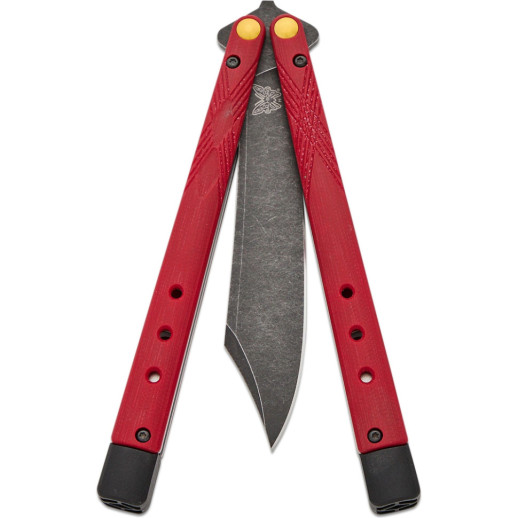 Нож Benchmade Necron, balisong, ruby ​​red G10