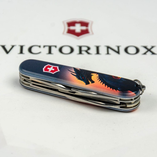 Складной нож Victorinox CLIMBER ZODIAC Дракон в лучах солнца 1.3703.3.Z3270p