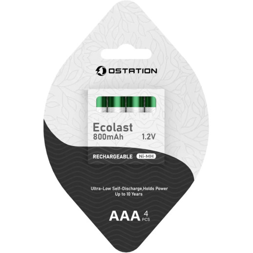 Аккумуляторные батареи Olight Ostation Ecolast 800 мАч Ni-MH AAA, 4 шт. в упаковке