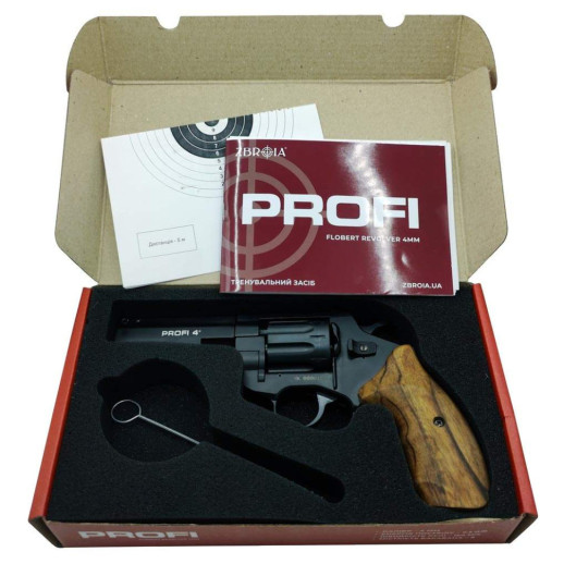 Револьвер Флобера ZBROIA PROFI-4" (черный/дерево)