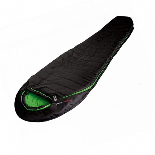 Спальный мешок High Peak Pak 1300, черный/зеленый, правый